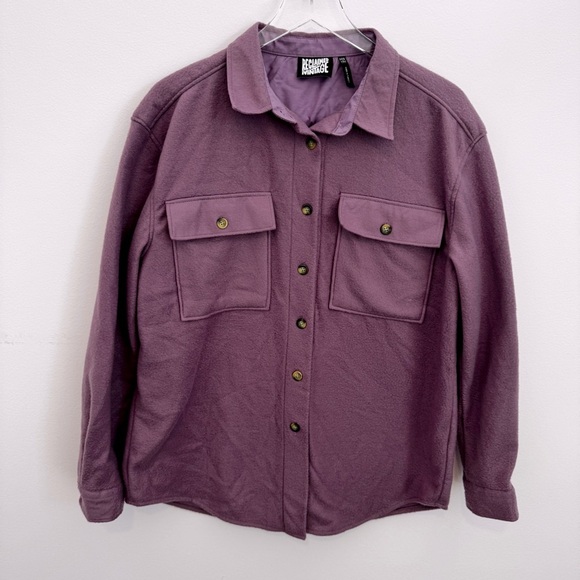 Reclaimed Vintage size 6 Flannel Fleece Top soft button up - Picture 1 of 7